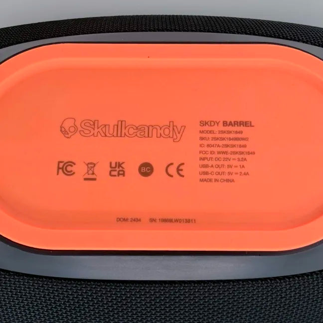 SkullCandy Barrel Water-Resistant Portable Speaker Black 2SKSK1849