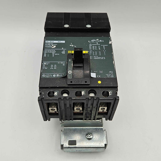 Square D FA 30 A 3-Pole Circuit Breaker FA34030