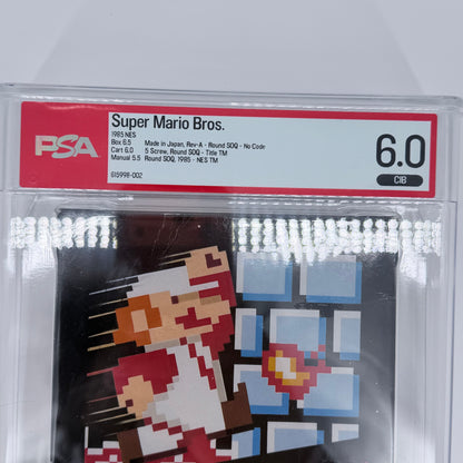 Super Mario Bros [5 Screw] (Nintendo NES, 1985) PSA 6.0 Graded CIB