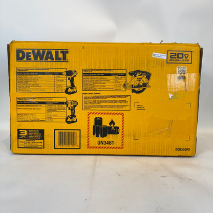 New DeWalt DCK330P2 20V Max Brushless 3-Tool Combo Kit