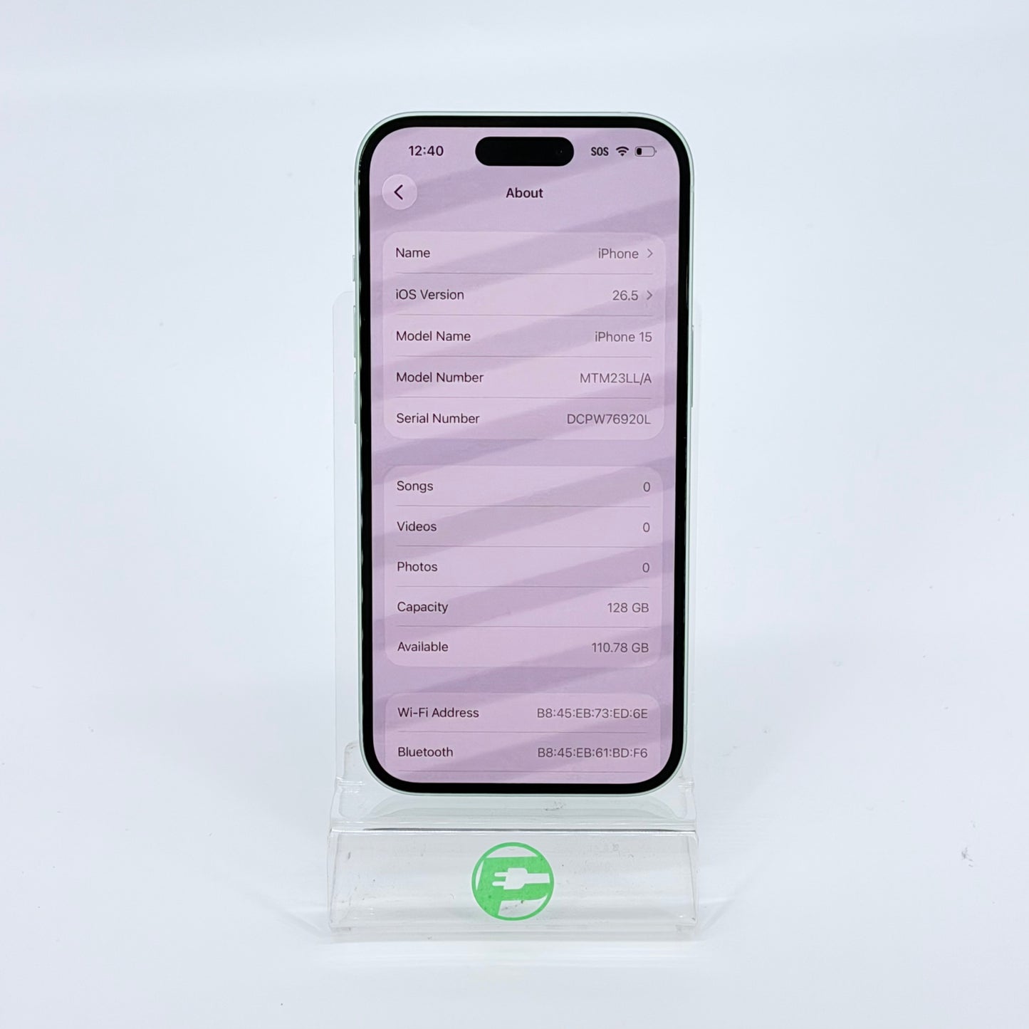 Factory Unlocked Apple iPhone 15 128GB Green MTM23LL/A