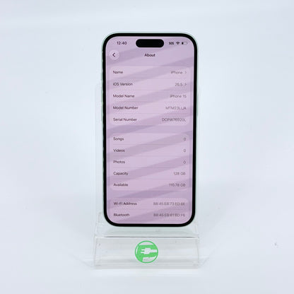 Factory Unlocked Apple iPhone 15 128GB Green MTM23LL/A