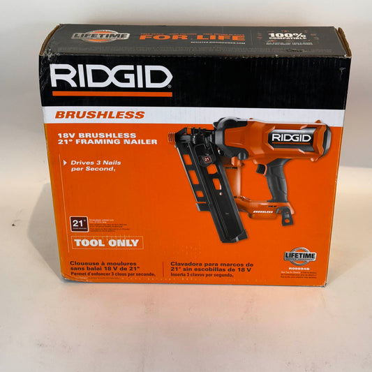 New Rigid R09894B 18V Brushless 21° Framing Nailer