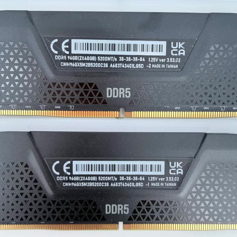 Corsair Vengeance RGB 96GB (2x48GB) RAM DDR5 5200MT/s CMH96GX5M2B5200C38 Kit