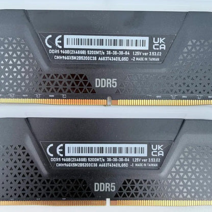 Corsair Vengeance RGB 96GB (2x48GB) RAM DDR5 5200MT/s CMH96GX5M2B5200C38 Kit
