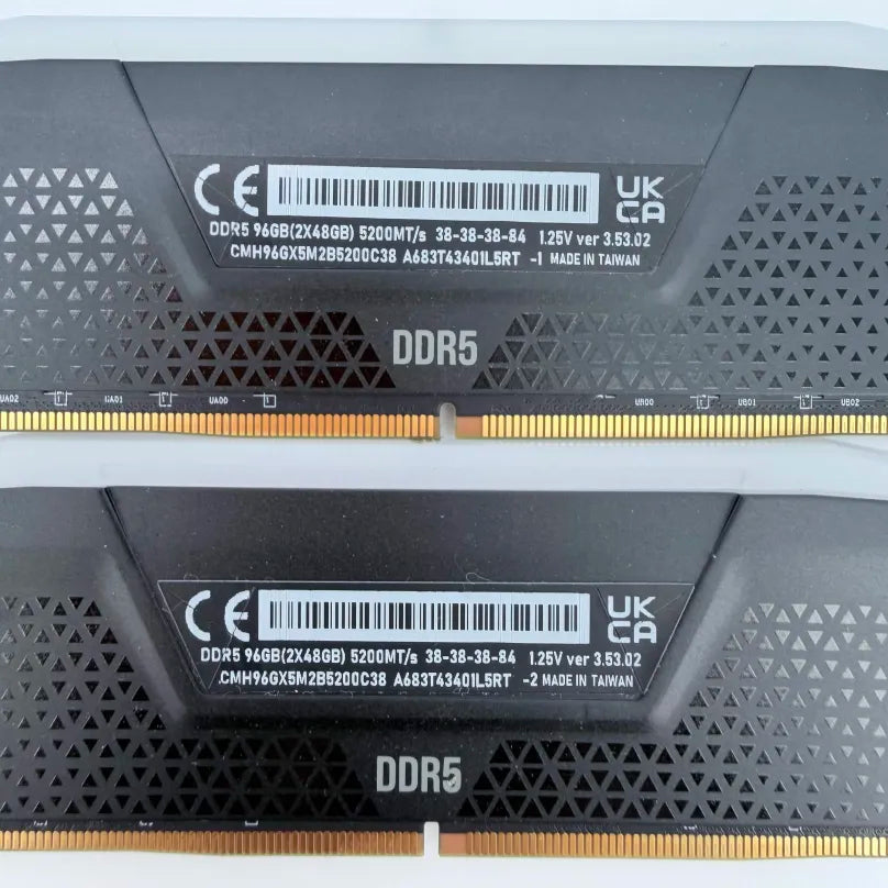 Corsair Vengeance RGB 96GB (2x48GB) RAM DDR5 5200MT/s CMH96GX5M2B5200C38 Kit