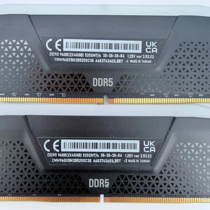 Corsair Vengeance RGB 96GB (2x48GB) RAM DDR5 5200MT/s CMH96GX5M2B5200C38 Kit