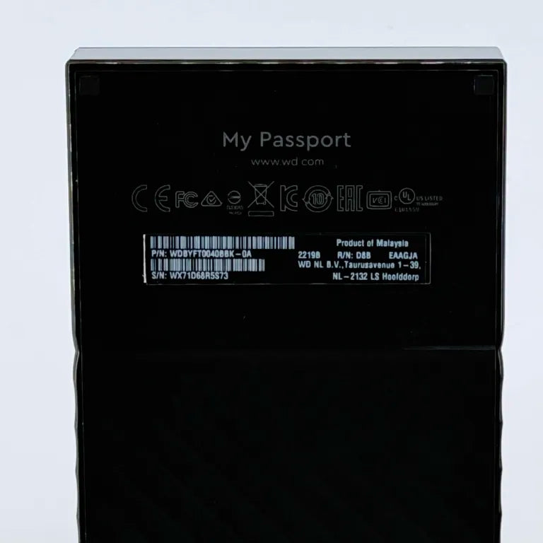 Western Digital WD External My Passport 4TB USB-B to USB-A HDD WDBYFT0040BBK-0A