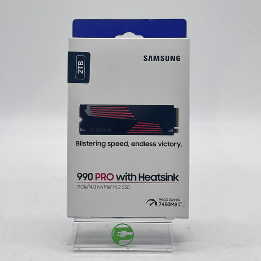 New Samsung M.2 990 Pro With Heatsink 2TB PCIe Gen4 NVMe M.2 SSD MZ-V9P2T0